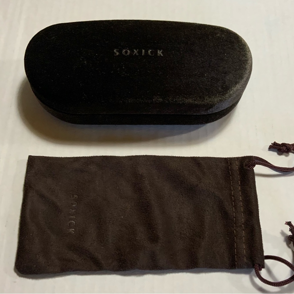 Eye Glass Case Soxick with Dust Cover Dark Brown